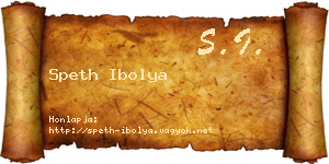 Speth Ibolya névjegykártya